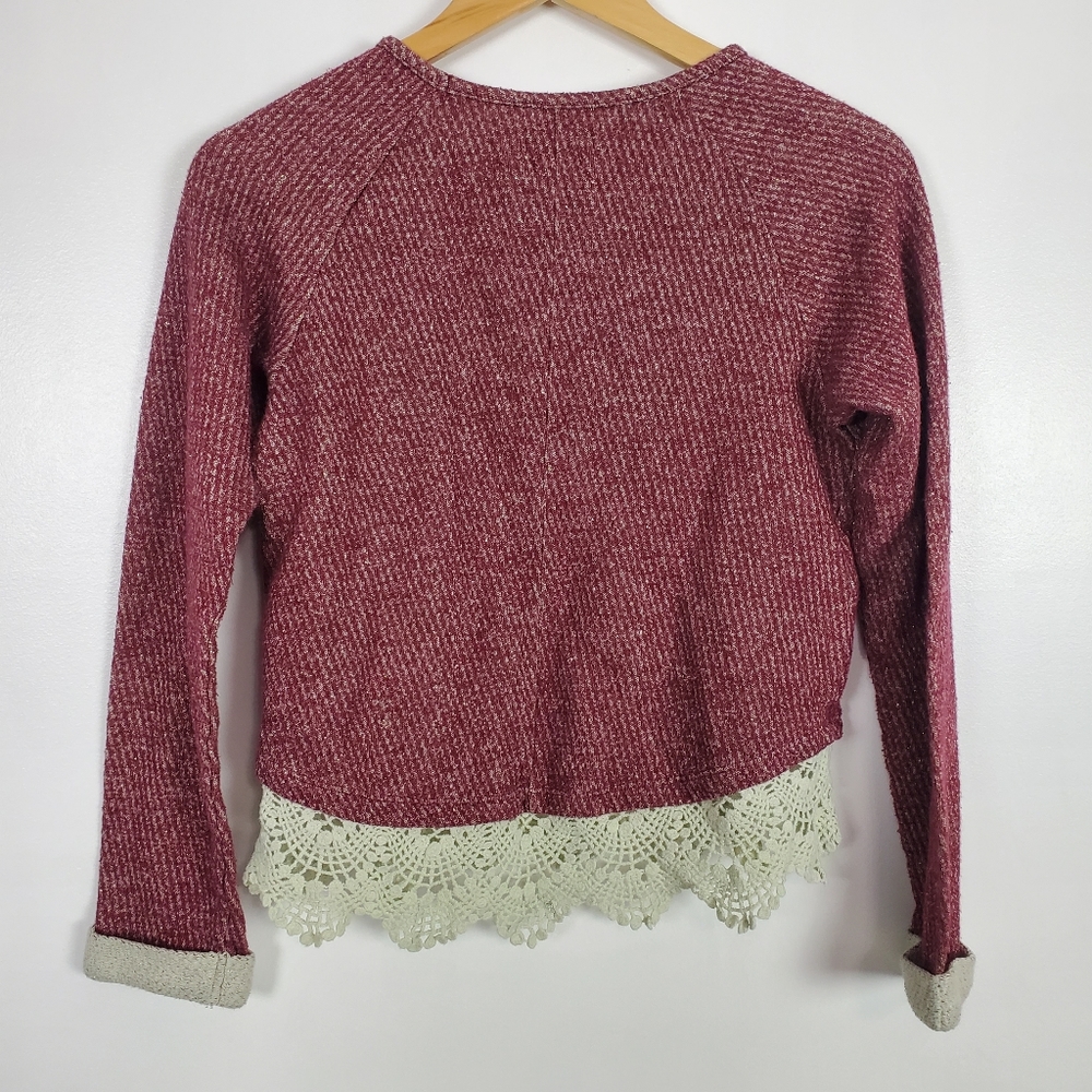 Lucky brand lace trim sweater, extra large - Picture 2 of 4